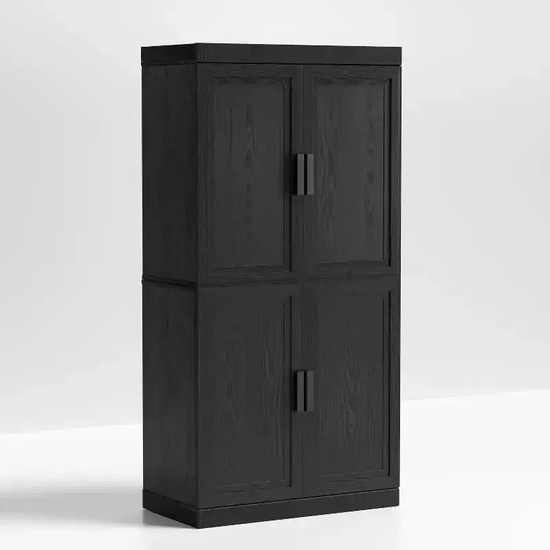 Meuble de Rangement pour Cuisine en Bois Autonome – 6 Étagères, 4 Portes, Organisateur de Rangement de Cuisine