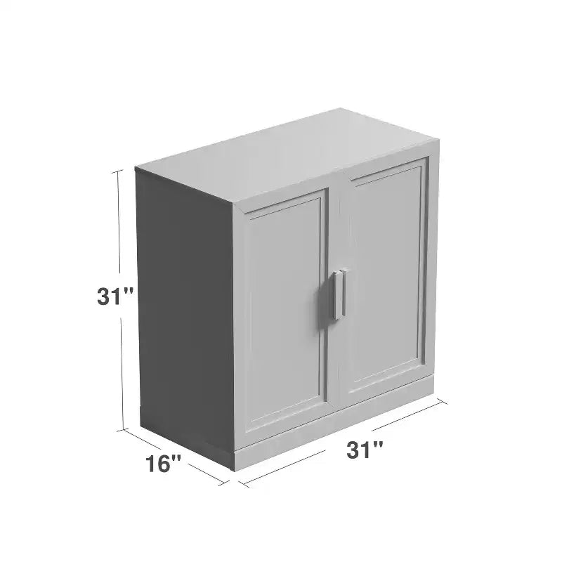 Meuble de Rangement pour Cuisine en Bois Autonome – 6 Étagères, 4 Portes, Organisateur de Rangement de Cuisine