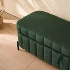 Banc ottoman de rangement en velours de 125 cm avec pieds en métal – Pour le pied de lit ou l'entrée