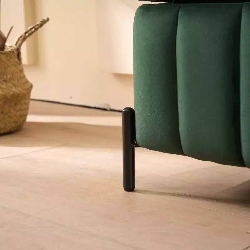 Banc ottoman de rangement en velours de 125 cm avec pieds en métal – Pour le pied de lit ou l'entrée
