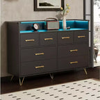 CuisinSmart 8-Drawer Dresser, Wide Bedroom Dresser Chest with Open Space, Modern Chest of Wide Drawers for Living Room, Entryway, Hallway