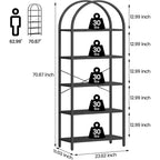 Étagère arquée à 5 niveaux – Meuble de rangement et de présentation moderne en bois et métal pour chambre et salon