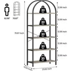 Étagère arquée à 5 niveaux – Meuble de rangement et de présentation moderne en bois et métal pour chambre et salon