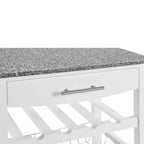 Desserte de cuisine roulante avec tiroir et panier métallique coulissant – 57,8 cm de large, plateau en acier inoxydable