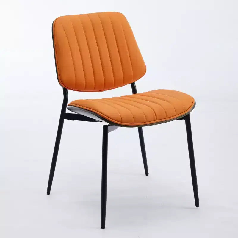 Lot de 2 chaises de salle à manger Mid-Century – Similicuir, dossier en bois courbé de noyer et pieds en métal