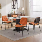 Lot de 2 chaises de salle à manger Mid-Century – Similicuir, dossier en bois courbé de noyer et pieds en métal
