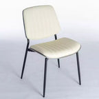 Lot de 2 chaises de salle à manger Mid-Century – Similicuir, dossier en bois courbé de noyer et pieds en métal