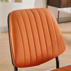 Lot de 2 chaises de salle à manger Mid-Century – Similicuir, dossier en bois courbé de noyer et pieds en métal