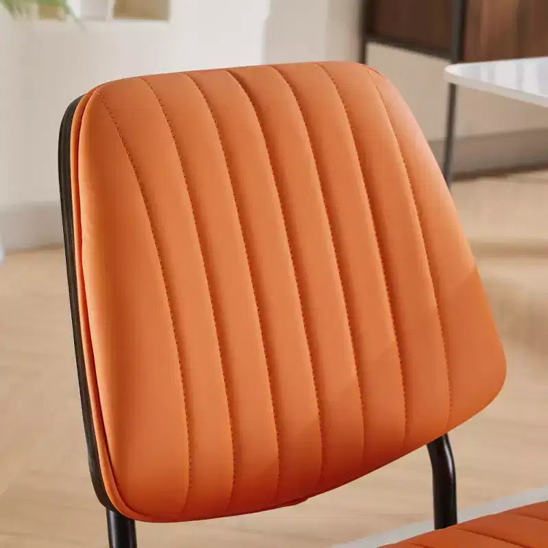 Lot de 2 chaises de salle à manger Mid-Century – Similicuir, dossier en bois courbé de noyer et pieds en métal