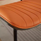 Lot de 2 chaises de salle à manger Mid-Century – Similicuir, dossier en bois courbé de noyer et pieds en métal