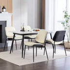 Lot de 2 chaises de salle à manger Mid-Century – Similicuir, dossier en bois courbé de noyer et pieds en métal
