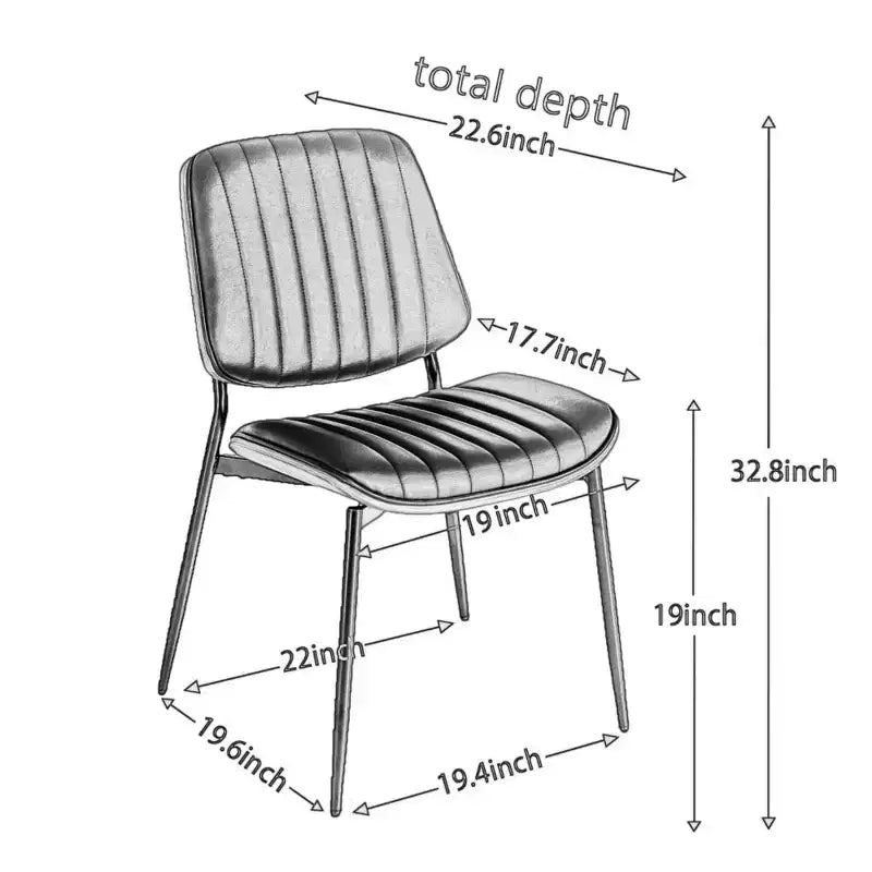 Lot de 2 chaises de salle à manger Mid-Century – Similicuir, dossier en bois courbé de noyer et pieds en métal