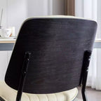 Lot de 2 chaises de salle à manger Mid-Century – Similicuir, dossier en bois courbé de noyer et pieds en métal