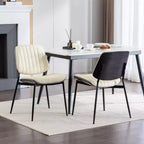 Zeus & Ruta Mid-Century Modern Retro Dining Chairs Set of 2 with Faux Leather, Walnut Bentwood Back, Upholstered Seat and Metal Legs