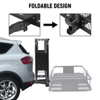 Panier de transport pliable pour attelage – 90 kg, 119 litres, récepteur 5 cm, acier inoxydable