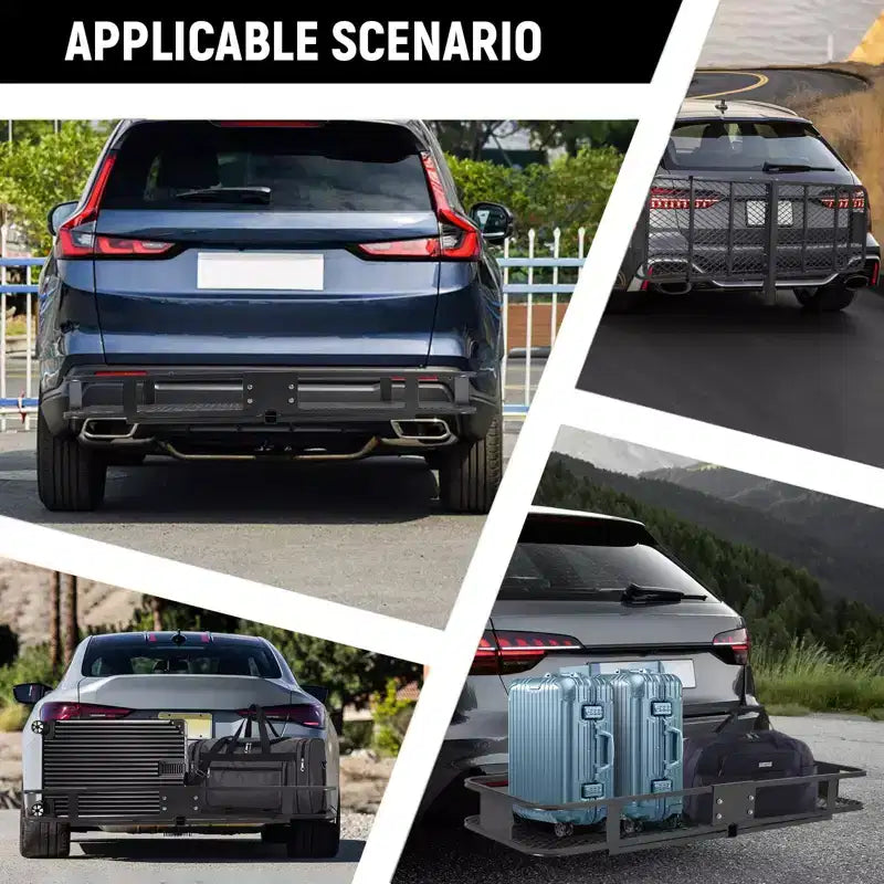 Panier de transport pliable pour attelage – 90 kg, 119 litres, récepteur 5 cm, acier inoxydable