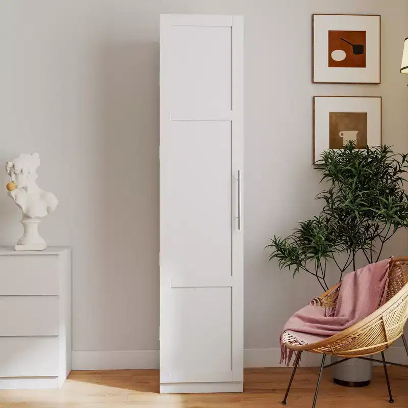 Armoire de cuisine moderne – 6 étagères, 6 rangements latéraux et étagères réglables, 180 cm de hauteur