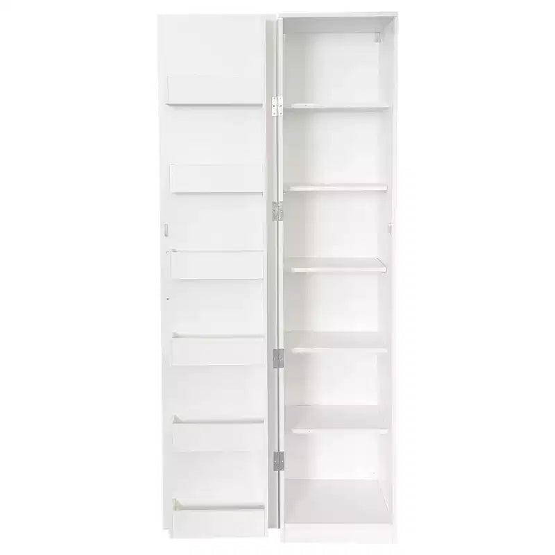 Armoire de cuisine moderne – 6 étagères, 6 rangements latéraux et étagères réglables, 180 cm de hauteur