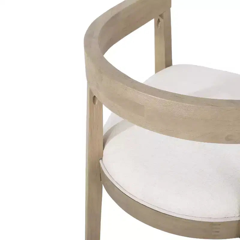 Ensemble de salle à manger rustique 7 pièces en hévéa – Table ovale 224 cm et 6 fauteuils rembourrés