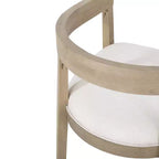 Ensemble de salle à manger rustique 7 pièces en hévéa – Table ovale 224 cm et 6 fauteuils rembourrés