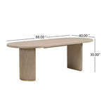 Ensemble de salle à manger rustique 7 pièces en hévéa – Table ovale 224 cm et 6 fauteuils rembourrés