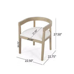 Ensemble de salle à manger rustique 7 pièces en hévéa – Table ovale 224 cm et 6 fauteuils rembourrés