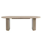 Ensemble de salle à manger rustique 7 pièces en hévéa – Table ovale 224 cm et 6 fauteuils rembourrés