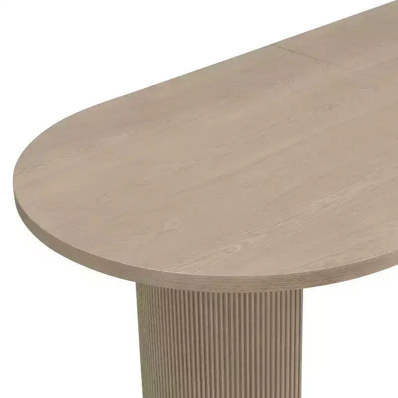 Ensemble de salle à manger rustique 7 pièces en hévéa – Table ovale 224 cm et 6 fauteuils rembourrés