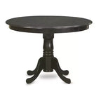 Ensemble de salle à manger rond 5 pièces – Table à pied central 107 cm et 4 chaises à dossier ajouré, Cappuccino
