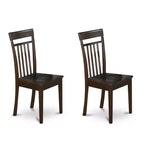 Ensemble de salle à manger rond 5 pièces – Table à pied central 107 cm et 4 chaises à dossier ajouré, Cappuccino