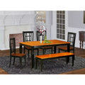 HomeStock Belmont Kitchen Table Set-Dining Table And Dining Chairs, Black