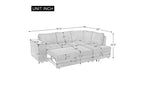 Canapé d'angle en L de 232 cm avec lit gigogne et rangement intégré – 4 places, coton
