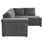 Canapé d'angle en L de 232 cm avec lit gigogne et rangement intégré – 4 places, coton
