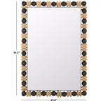 Miroir mural rectangulaire – Cadre en bois noir et naturel, 24.6"L x 35.24"H