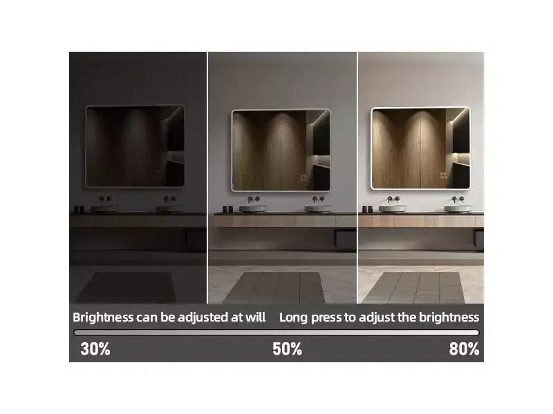 Armoire à pharmacie à LED 36x36 – Montage en saillie/encastré, Désembuage, Éclairage 3 couleurs, USB et prise de courant