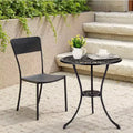 Table de bistrot ronde d'extérieur 23,6" – Aluminium coulé, motif tulipe antique, noire