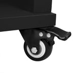 Îlot de cuisine roulant de 119 cm avec table extensible, rangement et prise de courant intégrée