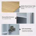Îlot de cuisine roulant de 119 cm avec table extensible, rangement et prise de courant intégrée