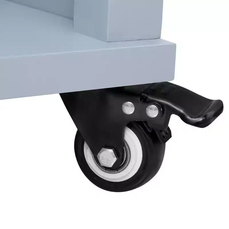 Îlot de cuisine roulant de 119 cm avec table extensible, rangement et prise de courant intégrée