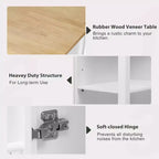 Îlot de cuisine roulant de 119 cm avec table extensible, rangement et prise de courant intégrée