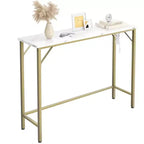 Table console étroite de 99 cm – Cadre industriel en métal, plateau en MDF, entrée ou couloir