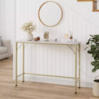 Table console étroite de 99 cm – Cadre industriel en métal, plateau en MDF, entrée ou couloir