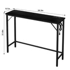 Table console étroite de 99 cm – Cadre industriel en métal, plateau en MDF, entrée ou couloir