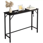 Table console étroite de 99 cm – Cadre industriel en métal, plateau en MDF, entrée ou couloir