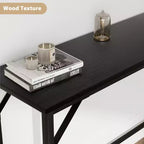 Table console étroite de 99 cm – Cadre industriel en métal, plateau en MDF, entrée ou couloir