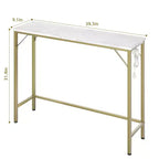 Table console étroite de 99 cm – Cadre industriel en métal, plateau en MDF, entrée ou couloir