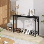 GustoWave 39 Narrow Console Table, Sofa Table Behind Couch Table with Metal & MDF, Industrial Hallway Table for Entryway