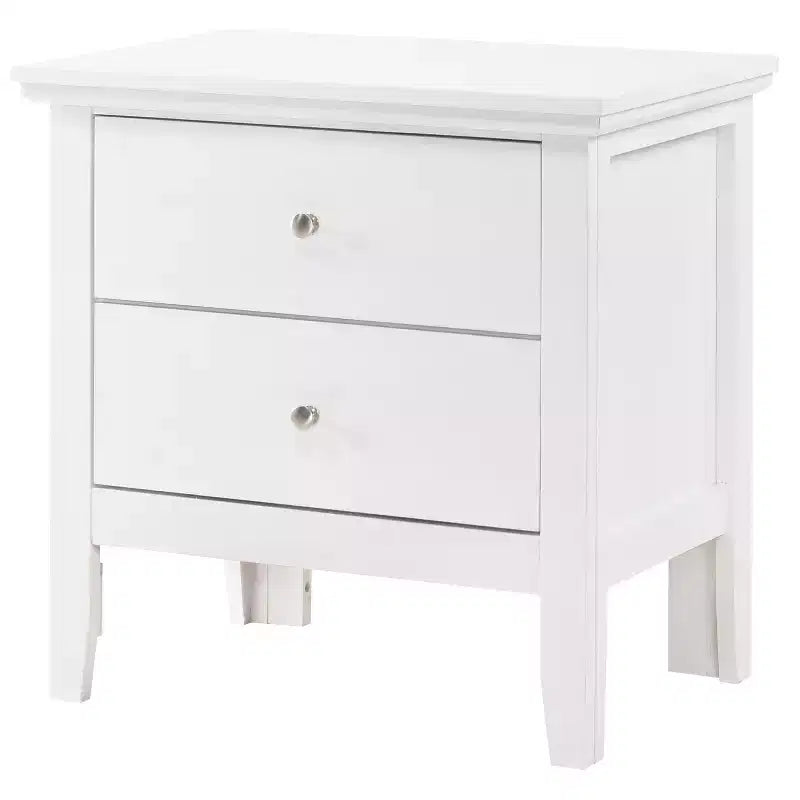 Table de chevet blanche avec 2 tiroirs – 61 cm (H) x 61 cm (l)