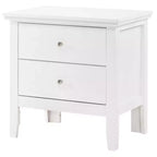 Table de chevet blanche avec 2 tiroirs – 61 cm (H) x 61 cm (l)