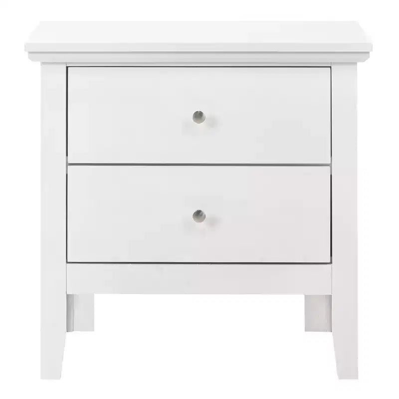 Table de chevet blanche avec 2 tiroirs – 61 cm (H) x 61 cm (l)